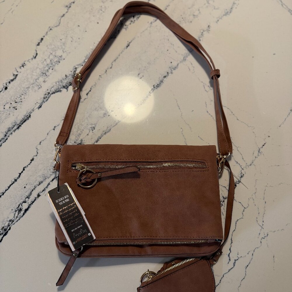 Violet Ray NYC x Target Cinnamon Brown Vegan Leather Purse NWT adjustable strap